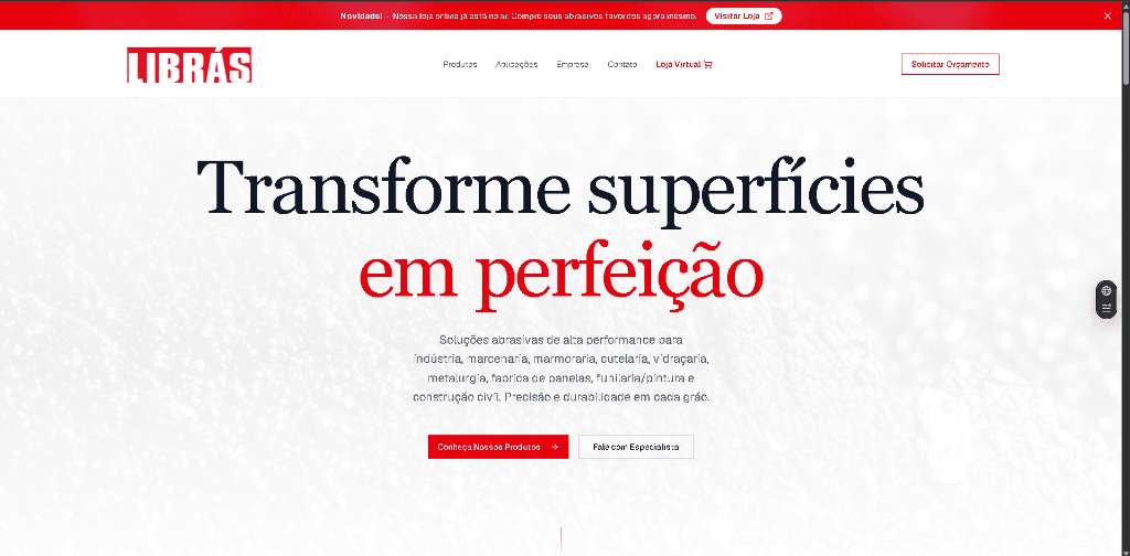 Site Librás — criado pela ViraWeb